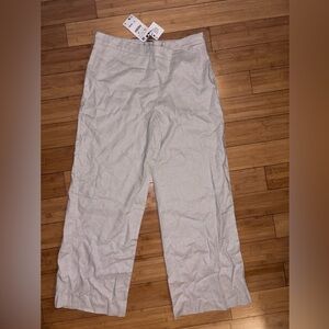 BNWT- Zara Women's beige Wide-Leg Pants- sz.XL